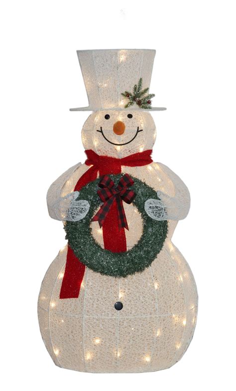 White Mesh Outdoor Christmas Snowman with Lights, 150cmH | Swish ...