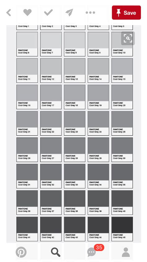 Light Grey Colour Chart