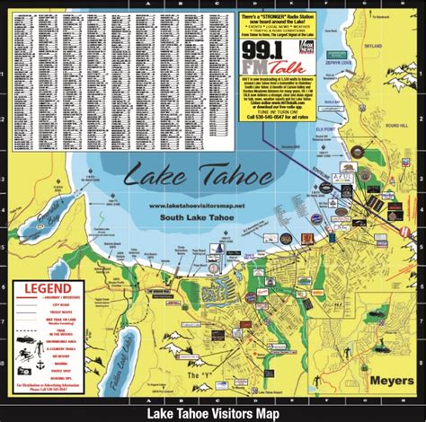 Lake Tahoe Visitors Map - Printable Map Of Lake Tahoe | Printable Maps