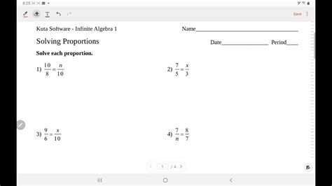 Kuta Software - Algebra 1: Solving Proportions | IngWan Steiner ...