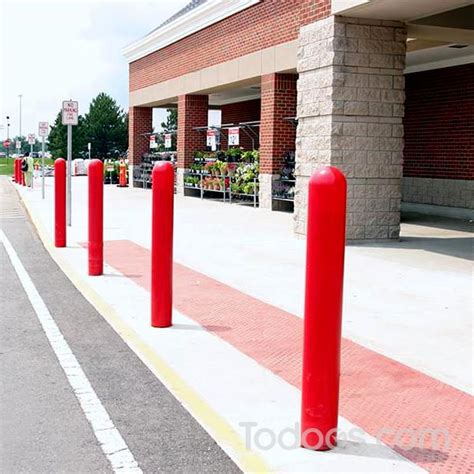 6" Diameter Steel Pipes with Fitted Bollard Covers