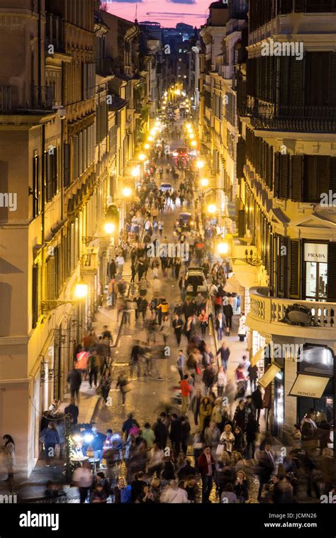 Evening pictures of Piazza di Spagna stairs and square,Rome,Italy Stock ...