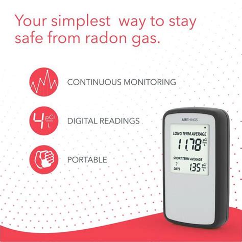 Radon Test Kit Long and Short Term Monitor Rechargeable Battery-Powered Radon Detector for Home ...