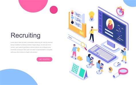 Modern flat design isometric concept of Recruiting web banner 260953 Vector Art at Vecteezy