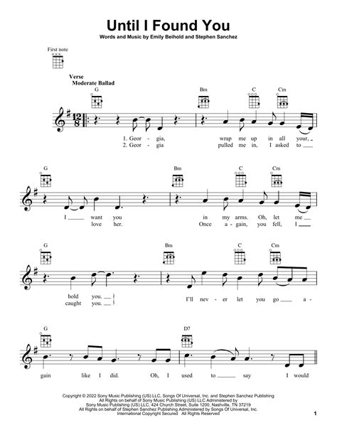 Until I Found You by Stephen Sanchez Sheet Music for Ukulele at Sheet ...