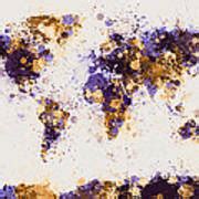 World Map Paint Splashes Digital Art by Michael Tompsett | Fine Art America