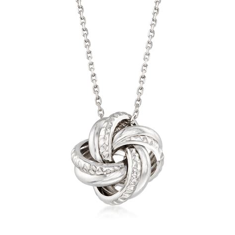 Italian Sterling Silver Love Knot Pendant Necklace. 18" | Ross-Simons