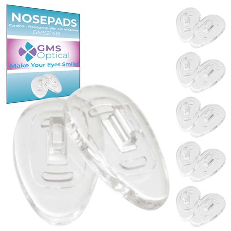 GMS Optical 15mm Tear Drop Push in Silicone Nose Pads - for Glasses ...