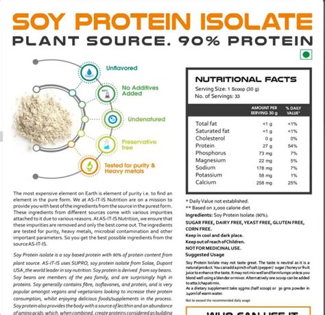 AS-IT-IS Soy Protein Isolate Buy online in india – FITKART