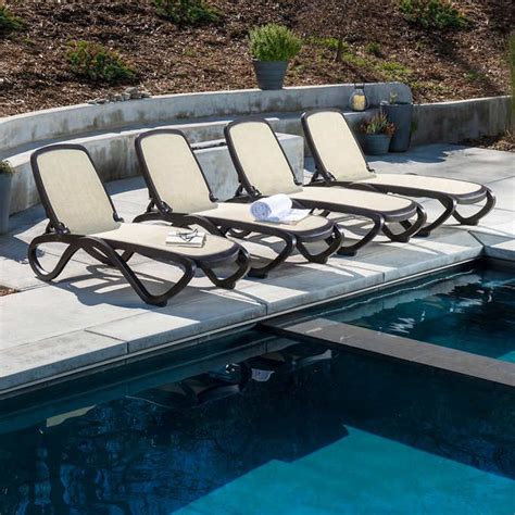 Omega Commercial Chaise Lounge Chair, 4-pack | Pool chaise lounge, Pool ...