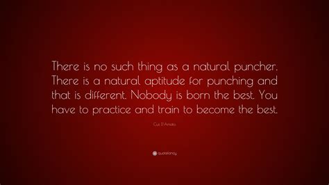 Cus D'Amato Quote: “There is no such thing as a natural puncher. There is a natural aptitude for ...