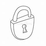 Simple Coloring Page Metal Lock To Be Colored The Book For  sketch template