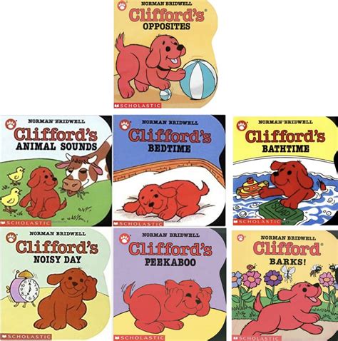 Clifford the Small Red Puppy Board Book Set of 7: Clifford's Bathtime, Clifford Barks, Clifford ...