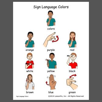 American Sign Language Colors