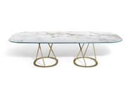 PHILIPPE | Oval table Oval glass dining table By Sicis