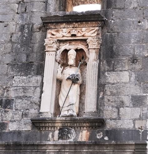 Photo about Photo of St. Blaise statue - Dubrovnik - Croatia - July 2010. Image of gate, city ...