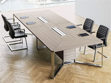 Modular rectangular meeting table with cable management I-MEET ...