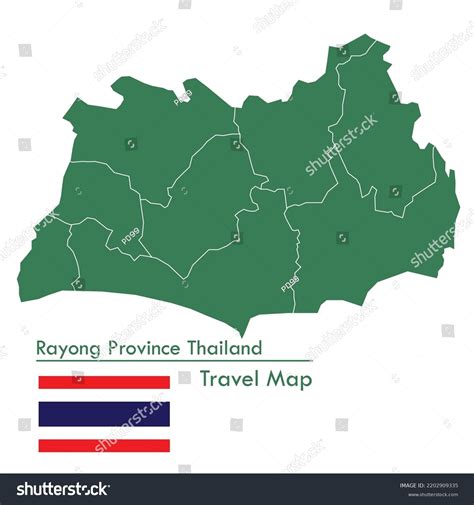 Green Map Rayong Province One Provinces Stock Vector (Royalty Free ...