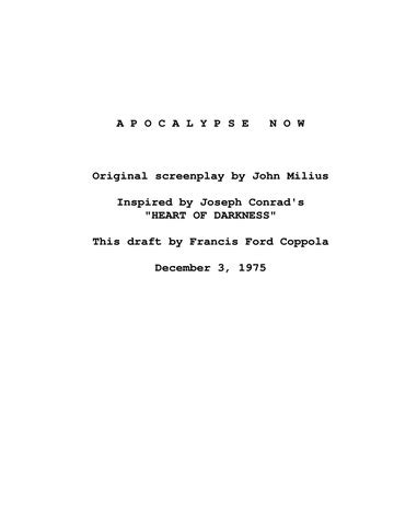 APOCALYPSE NOW (1979) : John Milius ; Francis Ford Coppola ; Michael Herr : Free Download ...