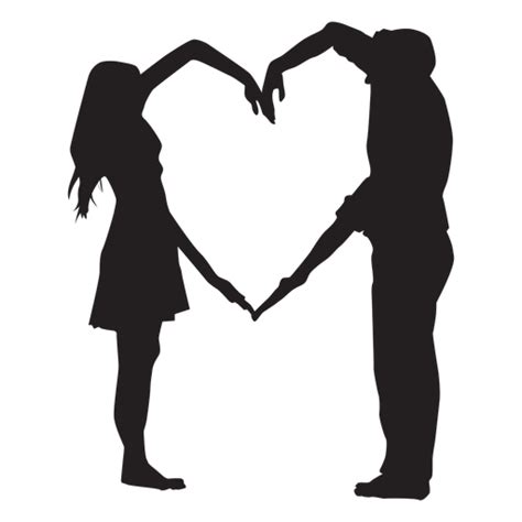 Couple heart shape arms silhouette - Transparent PNG & SVG vector file