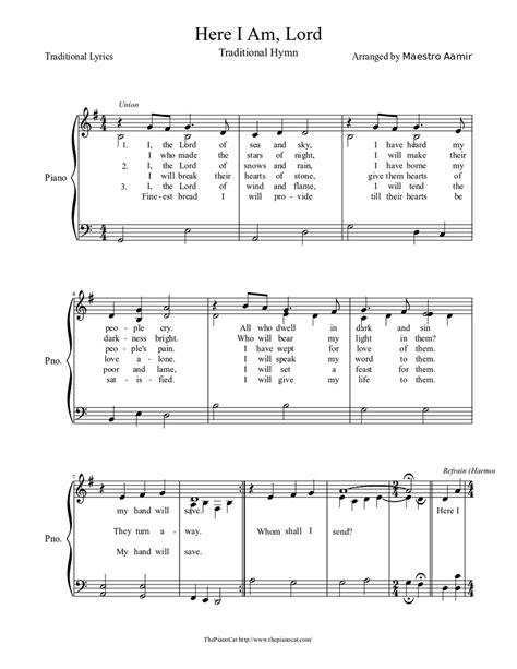 Here I am, Lord Sheet music for Piano (Solo) | Musescore.com