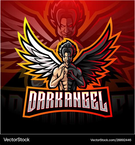 Dark angel esport mascot logo design Royalty Free Vector