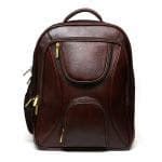 Buy RICHSIGN Brown Leather Unisex 17 inch Laptop Backpack Online at ...