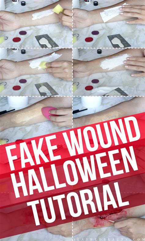 How to Create a Fake Wound for Halloween | Slashed Beauty | Fake wounds, Unique halloween makeup ...