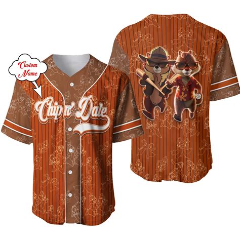 Chip & Dale Brown White Patterns Custom Baseball Jersey – Trendtalksaz Store