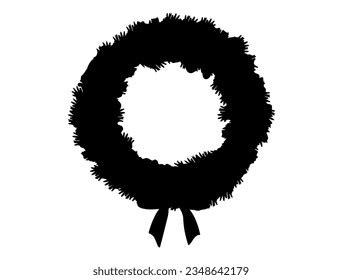 Christmas Wreath Silhouette Vector Art Stock Vector (Royalty Free ...