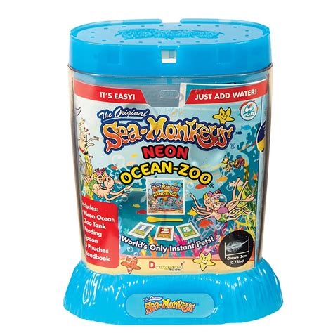 The Origianl Sea-Monkeys Neon Ocean Zoo Toy & Game Kit - World's Only Instant Pets! (Colors Vary ...