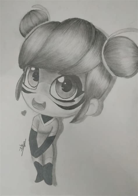 Hey guys. This is a drawing of Chibi Marinette with the mouse miraculous I hope you like it. : r ...