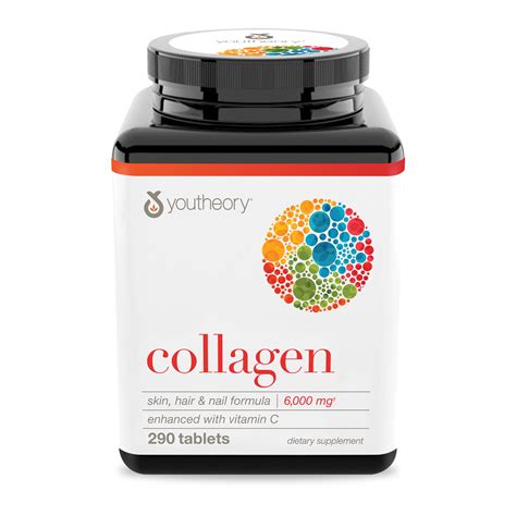 Youtheory Collagen Hair, Skin & Nail Formula, 6,000 Mg, 290 Tablets - Walmart.com | Youtheory ...