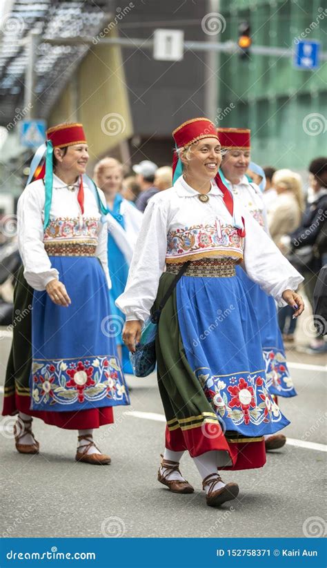 Estonian People in Traditional Clothing Walking the Streets of Tallinn Editorial Photo - Image ...