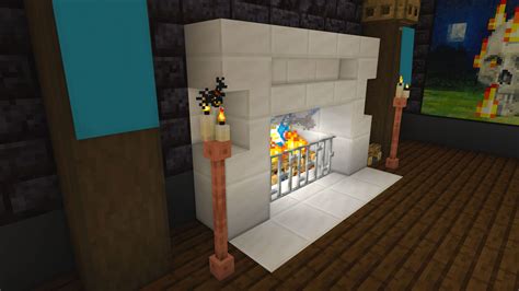 Wood fireplace + quartz mantle by JEFFERSCRAFT1 | Minecraft Build Tutorial