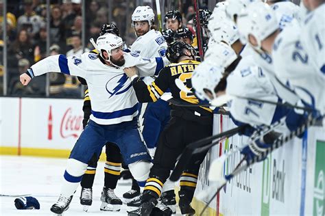 The Bruins and Lightning wasted no time throwing fists in their ...