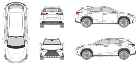 Download vehicle template for designing vehicle wrap for Lexus NX 450h 2021. Car Wrap, Station ...