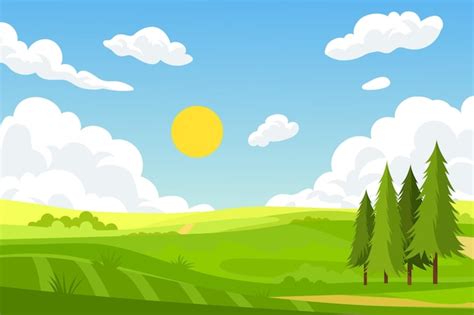 Free Vector | Natural landscape - background for video conferencing