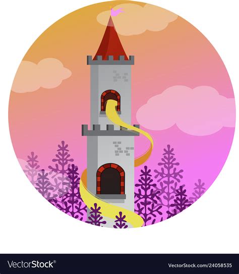 Rapunzel in the tower Royalty Free Vector Image