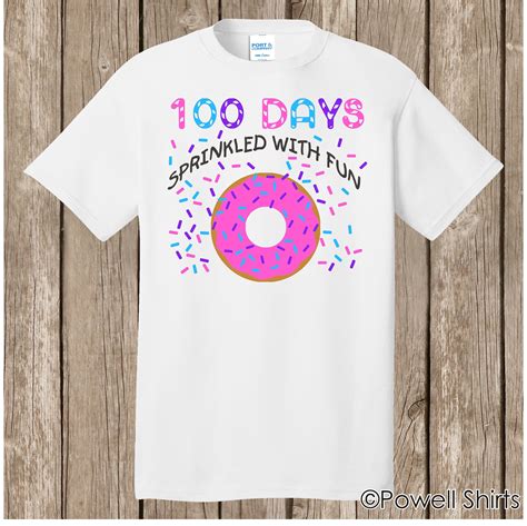 100th Day of School T Shirt - DONUT with 100 sprinkles - 100 days ...