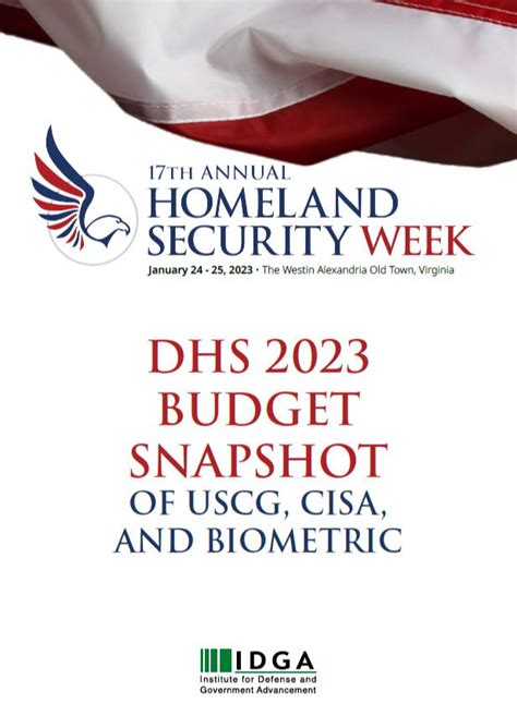 DHS 2023 Budget Snapshot of USGC, CISA and Biometric