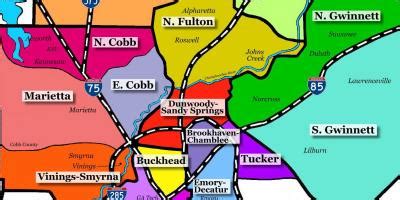 Atlanta suburbs map - Map of Atlanta suburbs (United States of America)