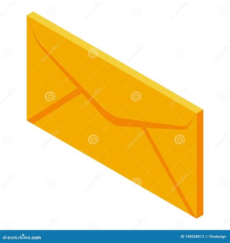 Yellow Envelope Icon, Isometric Style Stock Vector - Illustration of ...