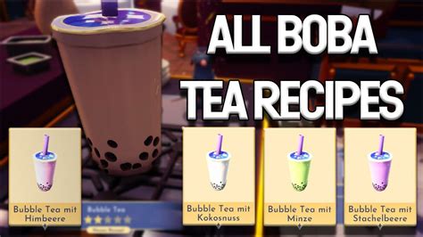 Disney Dreamlight Valley: All Boba Tea Recipes and Ingredients