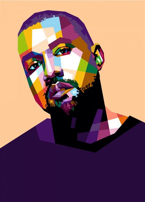 'KANYE WEST' Metal Poster - baturaja vector | Displate in 2020 | Rapper ...