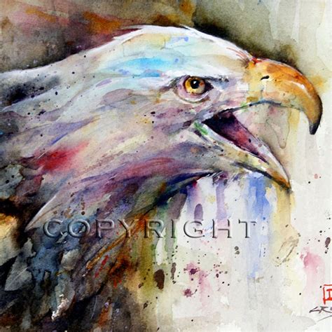 BALD EAGLE Painting Watercolor Print by Dean by DeanCrouserArt