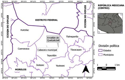 Localización y delimitación de Amatlán de Quetzalcóatl, Tepoztlán ...