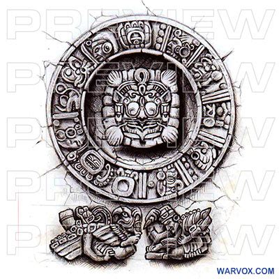 Mayan Stone Disk Tattoo Design - ₪ AZTEC TATTOOS ₪ Warvox Aztec Mayan ...