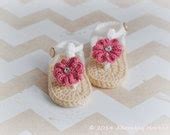 Items similar to Crochet Baby Sandals with Flower, Baby Gladiator Sandals, MADE TO ORDER on Etsy