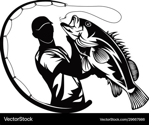 Fish and fishing logo design Royalty Free Vector Image